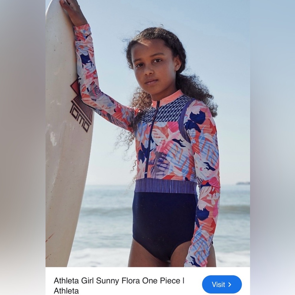 NWT Athleta girl sunny flora rashguard